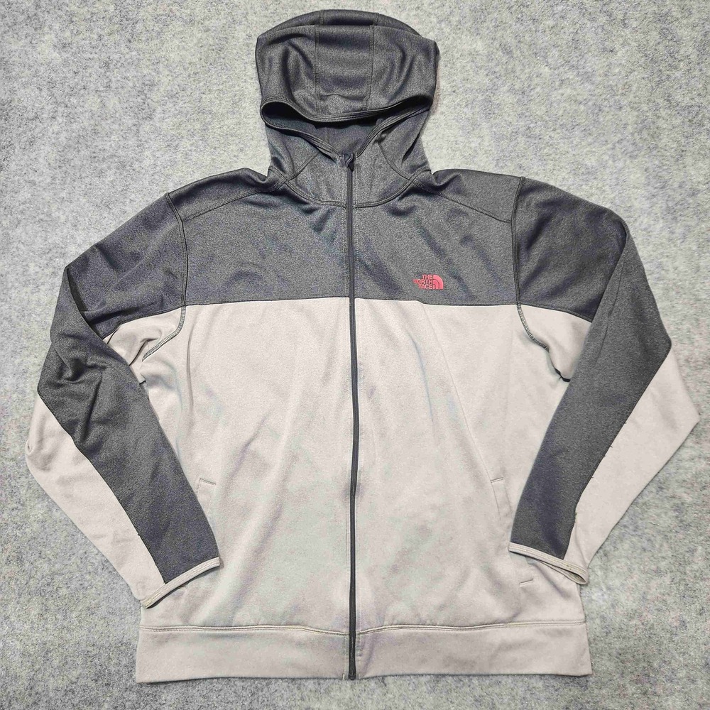 The North Face Mens XXL Two Tone Full Zip Hoodie Jacket Long Sleeves Logo